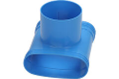 Wavin Ventiza T-stykke PVC ovalt 195x80x50 mm med diameter 125 mm M/M/M