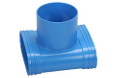 Wavin Ventiza T-stykke PVC ovalt 195x80x50 mm med diameter 125 mm M/M/M