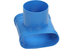 Wavin Ventiza T-stykke PVC ovalt 195x80x50 mm med diameter 125 mm M/M/M