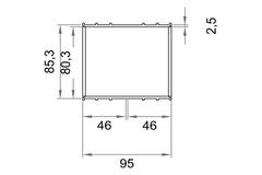 Wavin Ventiza Overskydningsmuffe PVC oval 235x80 mm M/M
