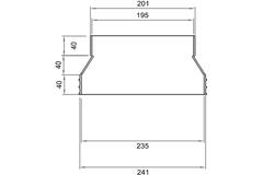 Wavin Ventiza Overgang PVC oval 235x80 mm til 195x80 mm M/M