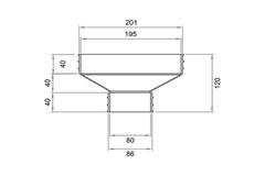 Wavin Ventiza Overgang PVC oval 195x80 mm til 80 mm M/M