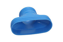 Wavin Ventiza Overgang PVC oval 195x80 mm til 80 mm M/M