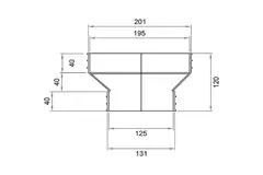 Wavin Ventiza Overgang PVC oval 195x80 mm til 125 mm M/M