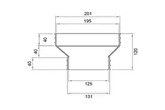Wavin Ventiza Overgang PVC oval 195x80 mm til 125 mm eksentrisk M/S