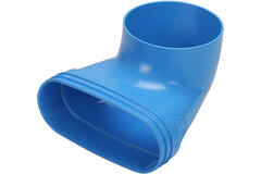 Wavin Ventiza Endestykke 90 grader PVC oval 195x80x50 mm med diameter 125 mm M/M