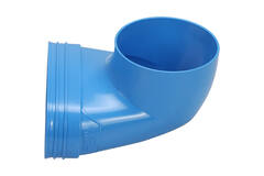 Wavin Ventiza Endestykke 90° grader PVC oval 195x80x100 mm med diameter 125 mm M/M