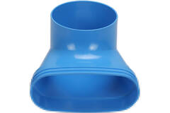 Wavin Ventiza Endestykke 90° grader PVC oval 195x80x100 mm med diameter 125 mm M/M