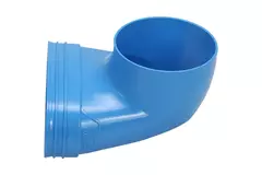 Wavin Ventiza Endestykke 90 grader PVC oval 195x80x70 mm med diameter 125 mm M/M