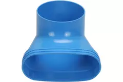 Wavin Ventiza Endestykke 90 grader PVC oval 195x80x70 mm med diameter 125 mm M/M