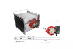 Røgsensor 230V til rektangulært brandspjæld - E-FD A SSA 950x250 230
