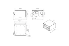 Isoleret rørventilator 250 mm - ISORX 250 EC K 01