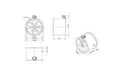 Aksial 560 mm kanalventilator - AL 560 D4 01 CFG