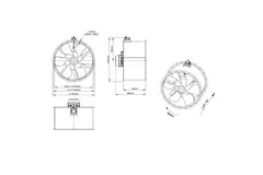Aksial 1250 mm kanalventilator - AL 1250 D6 03 CFG