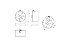 Aksial 1250 mm kanalventilator røggas F300- AL 1250 D6 F3 01 CFG