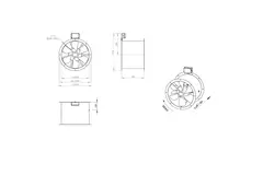 Aksial 450 mm røggasventilator med kanal F300- AL 450 D4 F3 01 CFG