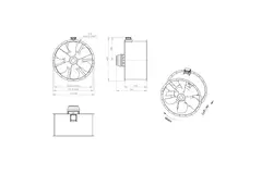Aksial 1250 mm kanalventilator røggas F300- AL 1250 D6 F3 02 CFG