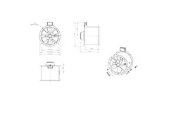 Aksial 450 mm røggasventilator med kanal F300- AL 450 D2 F3 01 CFG