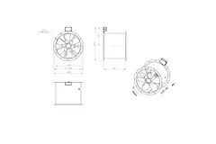 Aksial 500 mm røggasventilator med kanal F300- AL 500 D4 F3 01 CFG