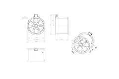 Axial 560 mm røggasventilator med kanal F300- AL 560 D4 F3 01 CFG