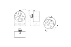 Aksial 1250 mm kanalventilator røggas F300- AL 1250 D6 F3 04 CFG