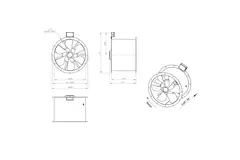 Axial 560 mm røggasventilator med kanal F300- AL 560 D4 F3 02 CFG