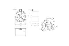 Axial 630 mm røggasventilator med kanal F300- AL 630 D6 F3 01 CFG