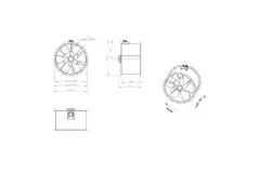 Aksial 1000 mm kanalventilator F300- AL 1000 D6 F3 02 CFG