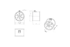 Aksial 800 mm kanalventilator røggas F300- AL 800 D6 F3 01 CFG