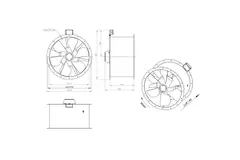 Aksial 710 mm røggasventilator med kanal F300- AL 710 D6 F3 01 CFG