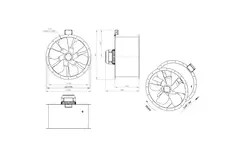 Aksial 710 mm røggasventilator med kanal F300- AL 710 D4 F3 01 CFG