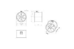 Aksial 800 mm kanalventilator røggas F300- AL 800 D4 F3 02 CFG