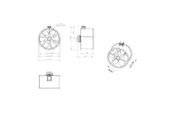 Aksial 1000 mm røggasventilator med kanal F300- AL 1000 D6 F3 01 CFG