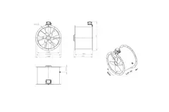 Aksial 560 mm kanalventilator - AL 560 D4 02 CFG