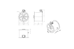 Aksial 400 mm kanalventilator - AL 400 D42U 03 CFG