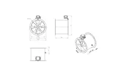 Aksial 400 mm kanalventilator - AL 400 D4 01 CFG