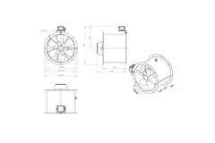 Aksial 450 mm kanalventilator - AL 450 D2 01 CFG