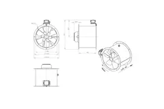 Aksial 450 mm kanalventilator - AL 450 D42U 01 CFG