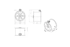 Aksial 560 mm kanalventilator - AL 560 D84U 01 CFG