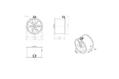 Aksial 630 mm kanalventilator - AL 630 D84U 02 CFG