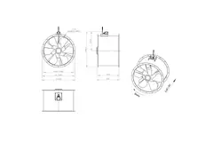 Aksial 900 mm kanalventilator - AL 900 D84U 01 CFG