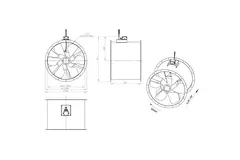 Aksial 800 mm kanalventilator - AL 800 D84U 01 CFG