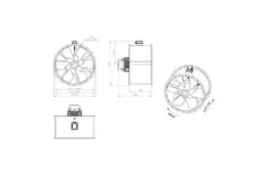 Aksial 1250 mm kanalventilator - AL 1250 D6 04 CFG