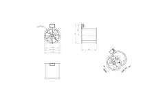 Aksial 355 mm røggasventilator med kanal F400 - AL 355 D4 F4 01 CFG