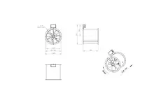 Aksial 355 mm røggasventilator med kanal F300- AL 355 D42U F3 01 CFG