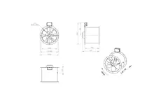 Aksial 400 mm røggasventilator med kanal F300- AL 400 D42U F3 01 CFG