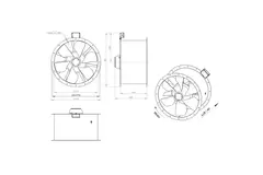 Aksial 710 mm røggasventilator med kanal F300- AL 710 D4 F3 02 CFG