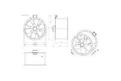 Aksial 710 mm røggasventilator med kanal F400 - AL 710 D4 F4 02 CFG