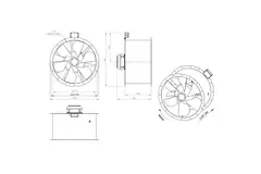 Aksial 710 mm røggasventilator med kanal F400 - AL 710 D4 F4 03 CFG