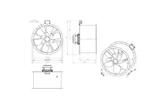 Aksial 710 mm røggasventilator med kanal F400 - AL 710 D4 F4 01 CFG